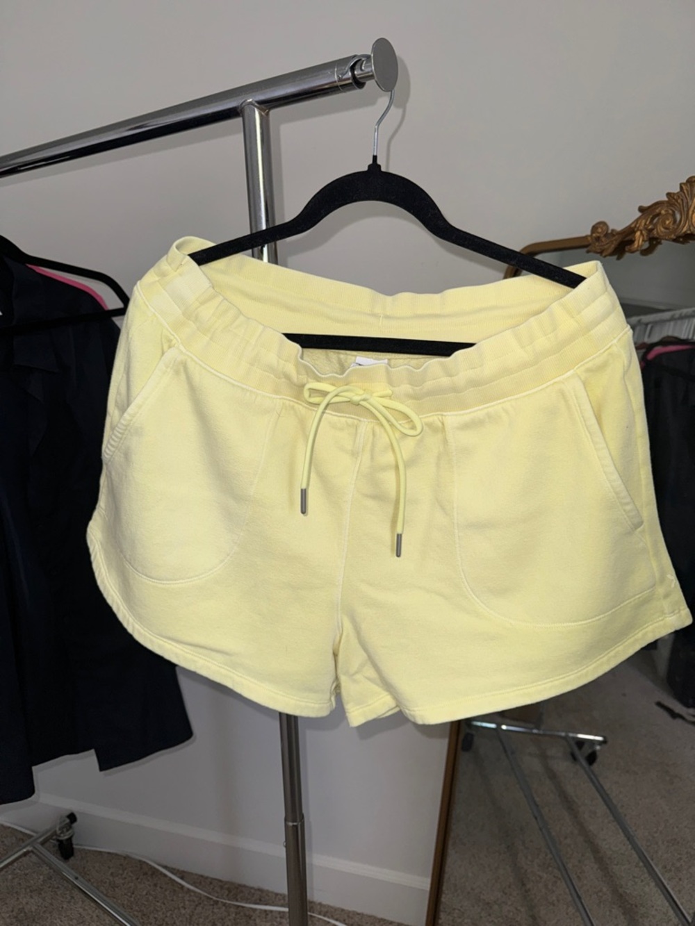 All in Motion Pale Yellow Half-Zip Hoodie with matching shorts - Picture 4 of 4